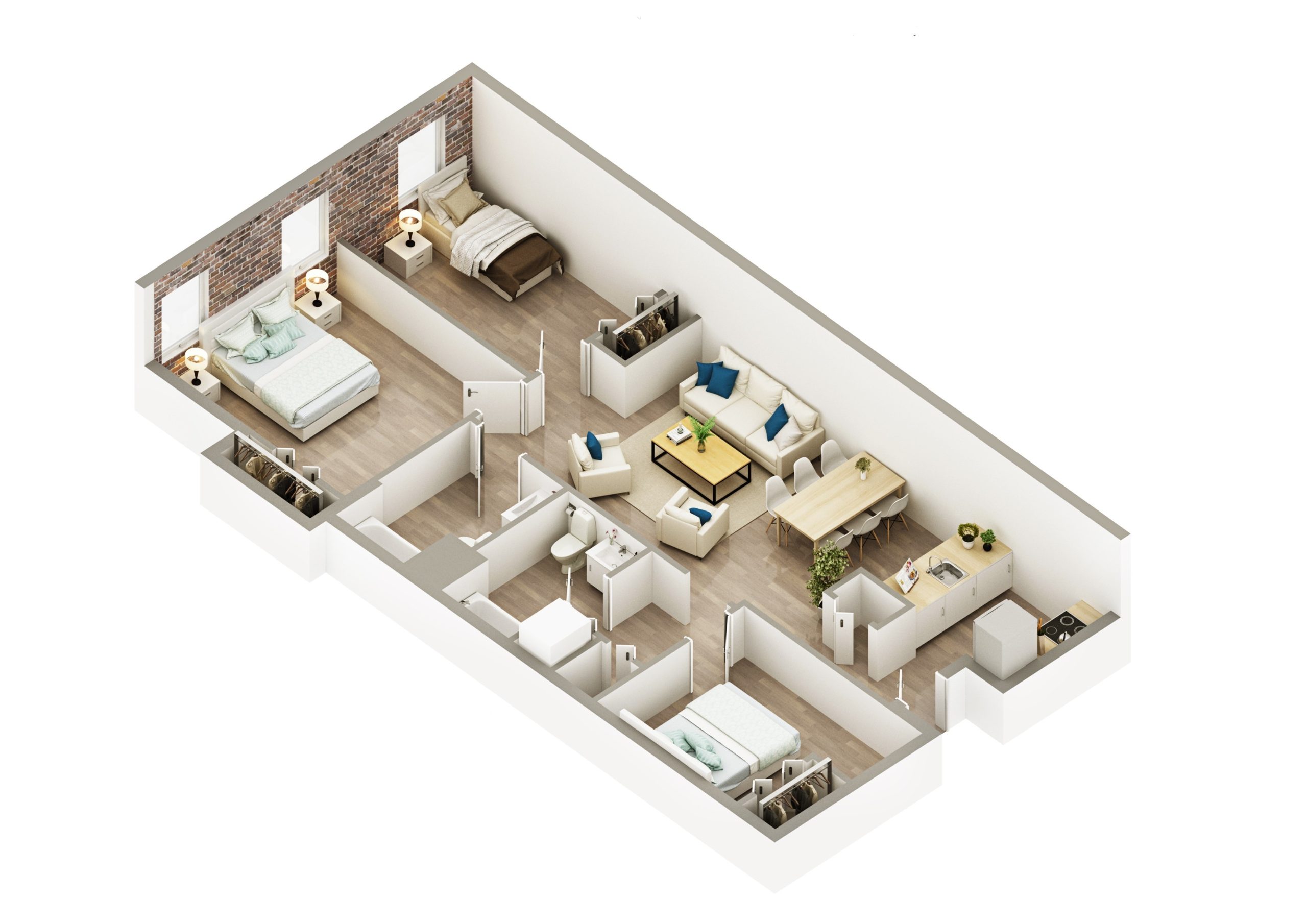 Floorplan 3 Bedroom 2 Bath