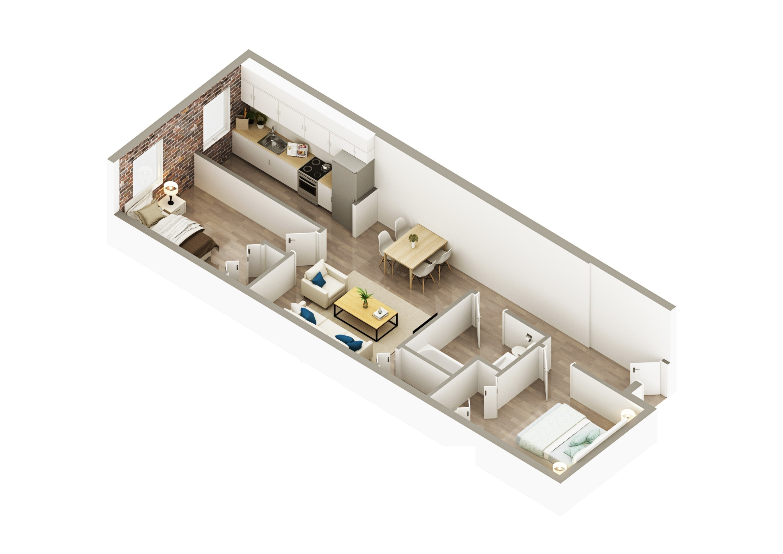 Floorplan 2 Bedroom 1 Bath
